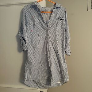 Vineyard Vines Harbor Striped Shirt Dress/Cover Up size 14